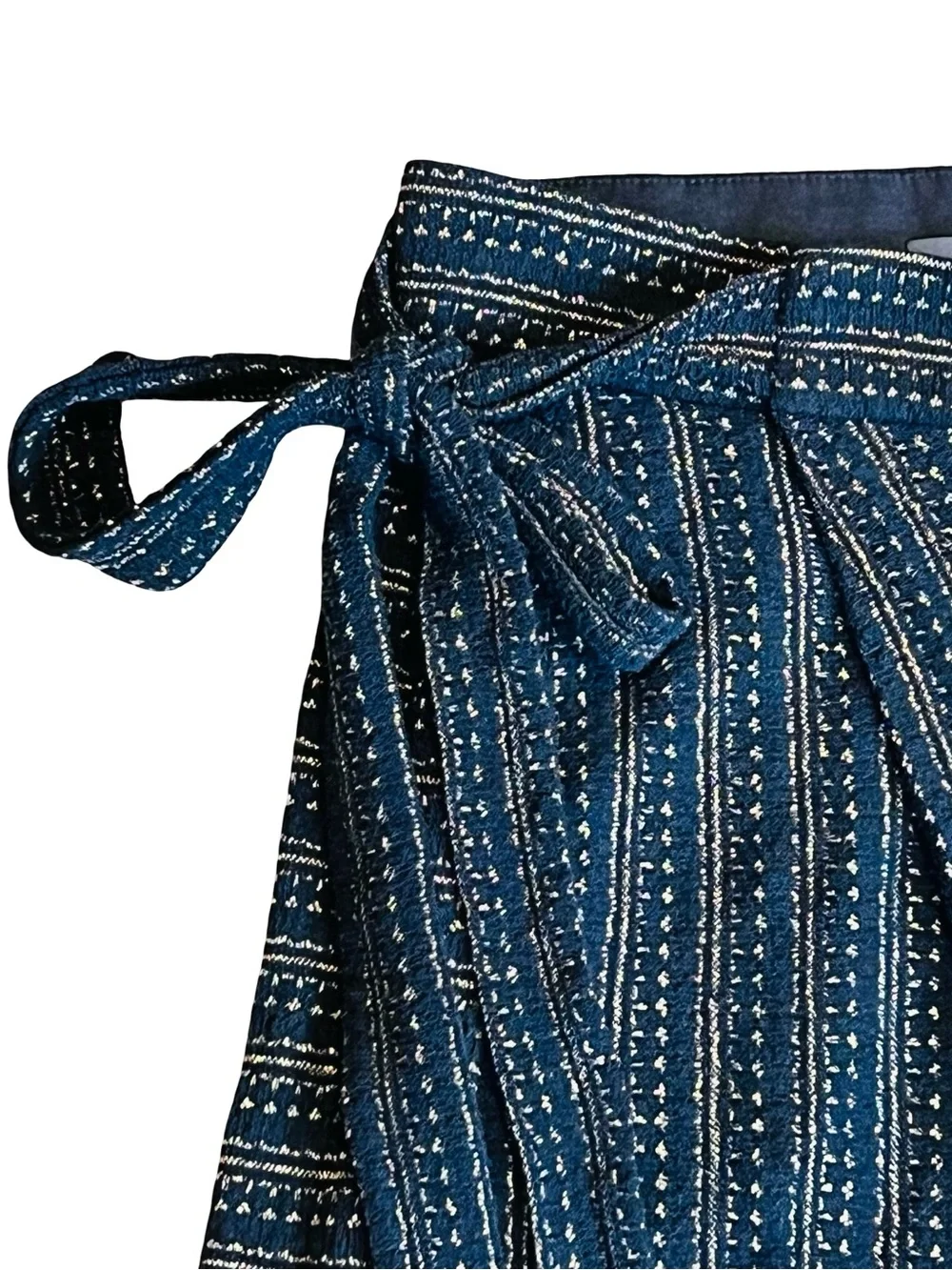 Eva Franco Anthropologie Women’s Sz M Black Wide Leg Pants Gold Stripe High Rise